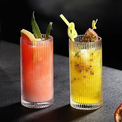 Glass Cup Gold Vertical Stripe Shot Glasses Nordic Wine Glass Fruit Juice  Drinking Cup Cold Water Folding Cup Short/tall - AliExpress