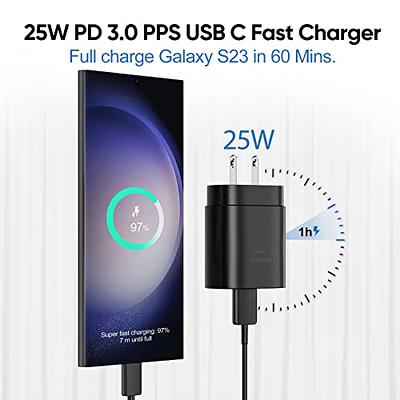 Samsung USB-C Super Fast Charging Wall Charger-25W PD Charger Adapter with  Type-C Cable(6.6ft) for Samsung Galaxy S23/S23 Ultra/S23+/S22/S22+/S22