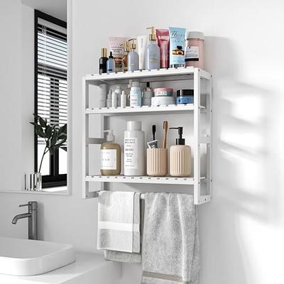 Khordin Over The Toilet Storage Shelf for Bathroom, 3-Tier Above Toilet  Rack Bathroom Organizer with Adjustable Shelves and Hanging Hooks, Easy to