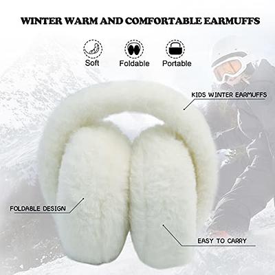 Women Winter Earmuffs, Cute Faux Furry Ear Muffs Winter Warm Foldable Ear  Covers for Cold Weather Outdoor Winter Women Girls (White)