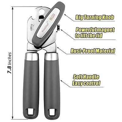 Can Opener with Magnet - No Trouble Lid Lift, Manual Can Opener Smooth  Edge, with Soft Rubber Handles - Comfortable and Safe, Can Opener Handheld  with Bottle Opener, Easy to Use 