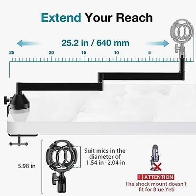 InnoGear Microphone Stand Mic Boom Arm for Blue Yeti HyperX QuadCast S  SoloCast Snowball Fifine K669B and other Mic, with Shock Mount Windscreen  Pop