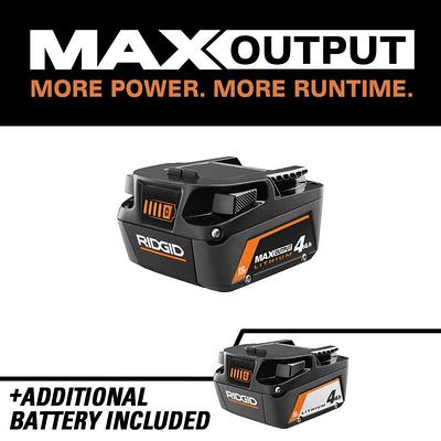 RIDGID 18V Lithium-Ion Max Output 4.0 Ah Battery with 18V Lithium-Ion 4.0  Ah Battery - Yahoo Shopping