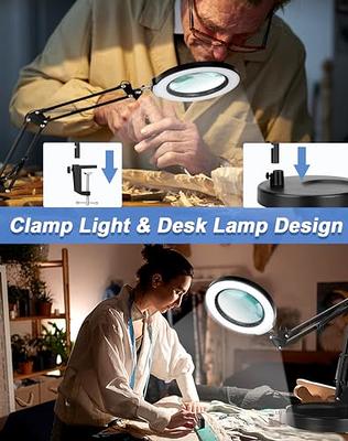 10X Stand Magnifying Glass with Light 12 Anti-Glare LED Lighted