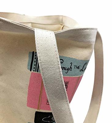 Kate Spade New York Canvas Tote Bag for Women, Cute Tote Bag for Teacher,  Canvas Beach Bag, Book Tote with Pocket