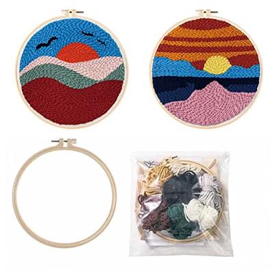 2 Pack Easy Smaller Size DIY Craft Punch Needle Embroidery Kits Rug for  Hooking Beginner Kits with Stamped Color Pattern with Embroidery Pen,15cm  Plastic Hoop (Sunrise and Mountains) - Yahoo Shopping