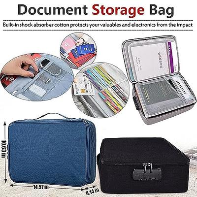 Document Bag With Combination Lock, 3-layer File Storage Case With  Water-resistant Zipper, Document Safe Portable Travel Home Organizer Bag  For Laptop, Files, Certificates - Temu