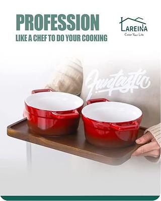 Lareina Large Soup Bowls for Kitchen, 8 Inch 60 oz Ceramic Bowls