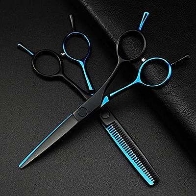 Hair Cutting Scissors, 5.5 inch Professional Japan 440c blue black