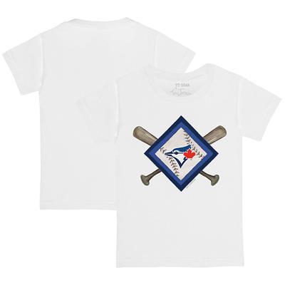 Toronto Blue Jays Tiny Turnip Women's Slugger 3/4-Sleeve Raglan T-Shirt -  White/Black