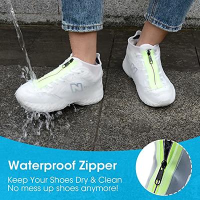 Unisex Outdoor Reusable Thick Boot Cover Zipper Shoe Covers Silicone  Waterproof