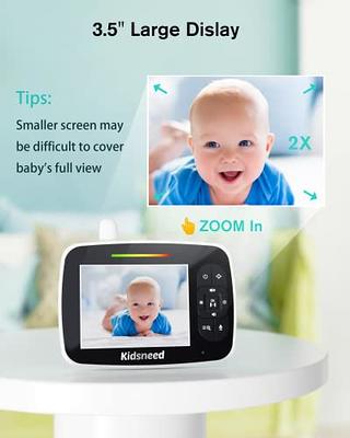 HelloBaby Baby Monitor with Remote Pan-Tilt-Zoom Camera and 3.2'' LCD  Screen, Infrared Night Vision (Black)