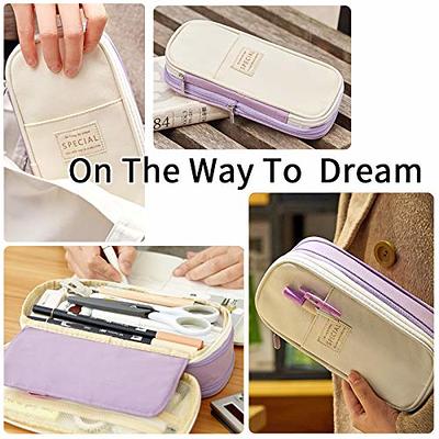  EOOUT Big Capacity Pencil Case Pencil Pouch Pen Bag Large  Organized Case Office Supplies Stationery Pencil Box Makeup Bag for College  Middle School Travel (Pink) : Office Products