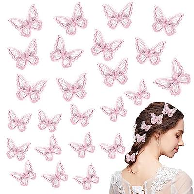  YISSION 200 Pcs Mini Hair Clips Flower Hair Clip Butterfly  Hair Clips Small Claw Clips for Hair 90s Hair Accessories for Girls Women  School Party Gifts Assorted Color : Beauty