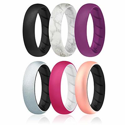 Rinfit Silicone Rings for Women - Bridal Set, Engagement or Promise Ring &  Stackable Set - Womens Rubber Wedding Rings & Silicone Wedding Bands Women  - Black - Size 10 - Yahoo Shopping