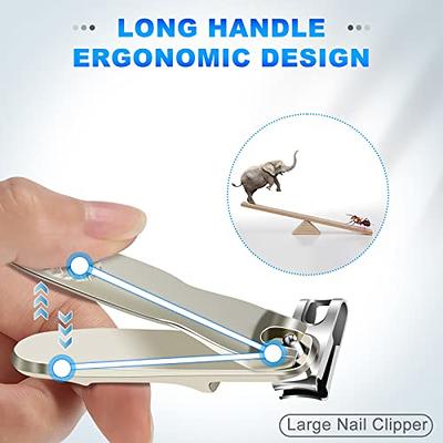 FUMAX Nail Clippers for Seniors, 360 Degree Rotary Toenail