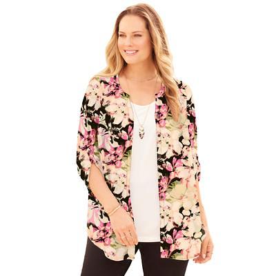 Plus Size Women's Breezeway Georgette Blouse by Catherines in Black Multi  Floral (Size 0X) - Yahoo Shopping