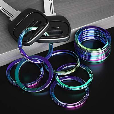 Silipac Metal Key Ring (12 pcs) - Iridescent Strong Keychain Rings