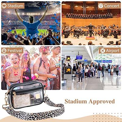 HULISEN Clear Crossbody Bag Stadium Approved, Clear Purse for Women Men,  Transparent Messenger Shoulder Handbag