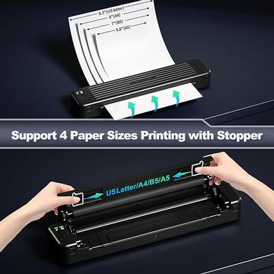  Portable Printer, A4 Thermal Printer, Wireless Bluetooth Travel  Printer, Small Mobile Printer, Compatible with Android and iOS, Support A4  Paper Only, Inkless Printing for Home Office Small Business : Office  Products