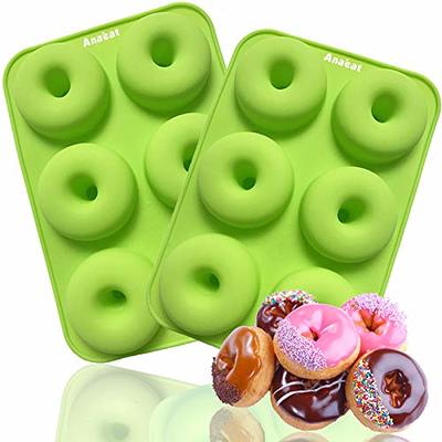 HEHALI 3pcs Donut Pan, Non-Stick Silicone Donut Mold, Bagel Doughnuts Pan  for Baking in Clearance, Tray Measures 10x7 Inches