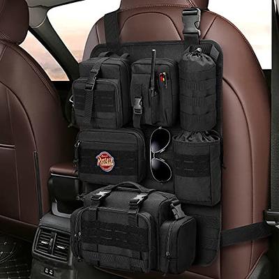 Universal Tactical Seat ​Back Organizer Vehicle Molle Panel Organizer  Storage Bag with 5 Detachable Molle Pouch for All Vehicel Such as