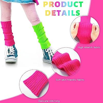 Leg Warmers Set Women 80s Neon Knit Leg Warmers Running Headband Wristbands  