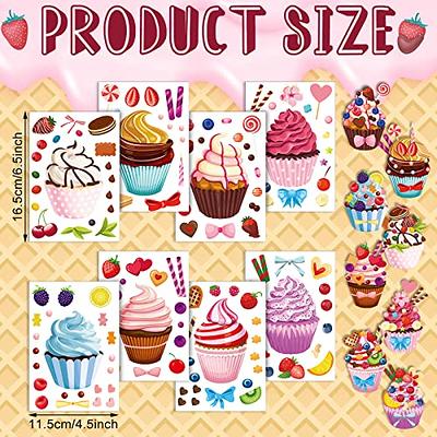 Karenhi 48 Sheets Scented Cupcake Stickers Scratch and Sniff Make A Cupcake  Stickers Sheet Make Your Own Cupcake Stickers Mix and Match Dessert  Stickers for Kids DIY Art Craft Party Favors 