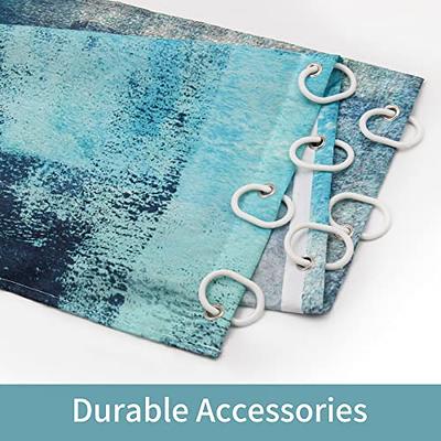 Gray and Teal Shower Curtain and Bath Rug Sets, Modern Turquoise Aqua & Teal  Bathroom Decor, Abstract Fabric Shower Stall Curtain Bath Mat 