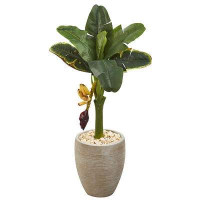 Nearly Natural Indoor 4 ft. Bamboo Artificial Tree in Coiled Rope Planter  5808 - The Home Depot