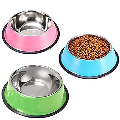 AsFrost Dog Food Bowls Stainless Steel Pet Bowls & Dog Water Bowls with  No-Spill and Non-Skid, Feeder Bowls with Dog Bowl Mat for Small Medium  Large