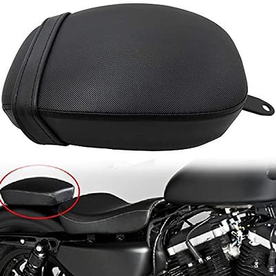 Motorcycle Black Rear Passenger Seat Cushion Pillion Leather Pad