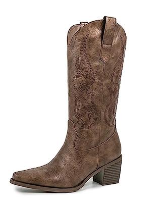  eczipvz Womens Cowboy Boots, Womens High Heel Mid Calf