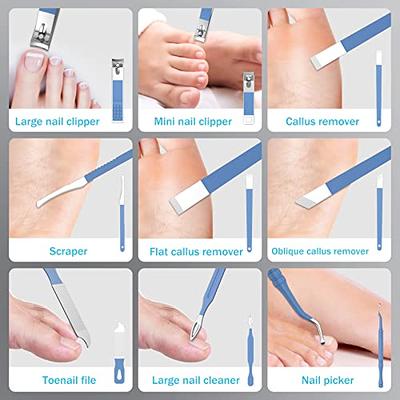 WOAMA 10 in 1 Manicure Set Travel Nail Clipper Set Mini Pedicure Kit  Manicure Set Professional Nail Kit for Fingernail Toenail - Blue