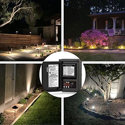 Malibu Low Voltage Transformer 45 Watt for Outdoor Landscape Lighting with  Photocell Sensor Timer and Weather Shield for Spotlight Floodlight Garden