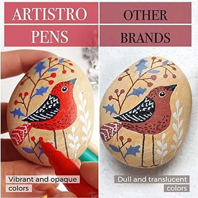 60 ARTISTRO Markers for Art | 30 Acrylic Extra Fine Tip Paint Pens + 30 Acrylic Medium Tip Paint Pens for Rock, Wood, Glass, Ceramic, Metal Painting