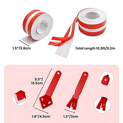 XINYIDAO Waterproof Tape Caulk Strip 1.5 in Wide PVC Waterproof  self-Adhesive Tape, Bathtub, Bathroom, Toilet, Kitchen and Sink Edge  Flooring, Seal