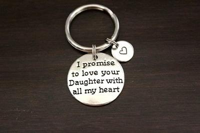 Tomorrow A Wife Today A Bride IBH Forever Your Daughter Key Ring Keychain  Zipper Pull-Mother Wedding Keychain-Father Wedding Gift