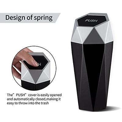 JUSTTOP Car Trash Can with Lid, Diamond Design Small Automatic Portable  Trash Can, Easy to Clean, Used in Car Home Office Interior Accessories,  2PCS(Silver) - Yahoo Shopping