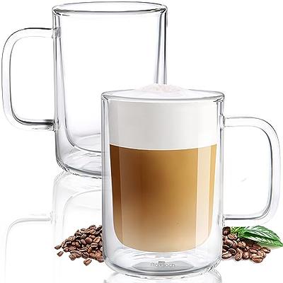 Double Walled Glass Coffee Mugs, Set of 2