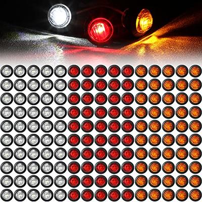 LED Boat Trailer Side Marker Light Red with Clear Lens