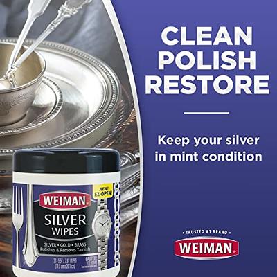 Weiman Silver Wipes Jewelry Polish Cleaner and Tarnish Remover - With  Microfiber