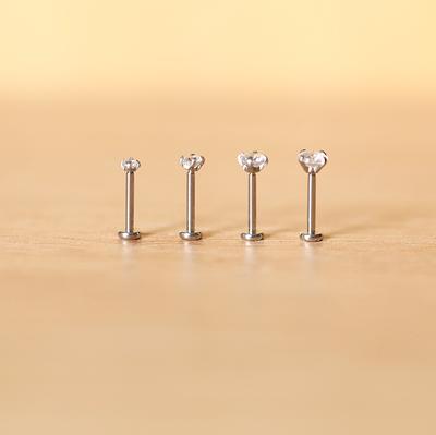 Flat Back Stud Earring 14K Gold, Helix Tragus Flat Conch Piercings 14K Gold / 2.5mm / Push Pin