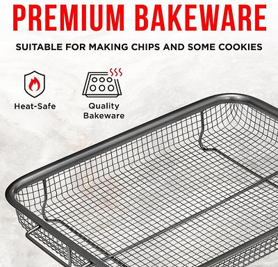 Air Fryer Crisping Basket & Tray Set for Oven, Crispy tray  Oven Baking  Tray w/ Elevated Mesh Crisping Grill Basket, Ceramic coating Healthy  Cooking PTFE/PFOA/PFOS FREE Extra-large (9.5x13, Gray) - Yahoo