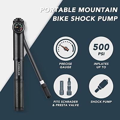 Bike Pump, [120 PSI][Perfect Full Set] Diyife Mini Bicycle Pump with Gauge,  Ball Pump with Needle, Glueless Patch Kit, Cycle Valve Caps and Frame