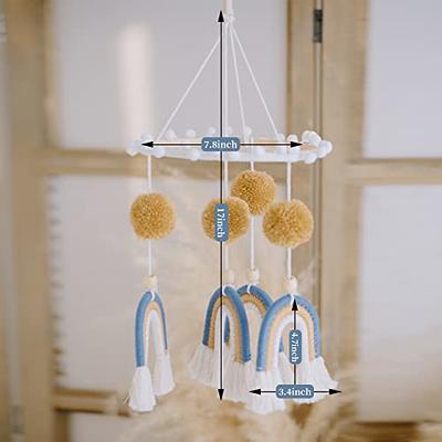 Macrame Baby Mobile, Mobile Bebe, Baby Crib Mobile, Hanging Nursery Mobile  With Wooden Beads and Macrame Feathers, Expecting Mom Gift 