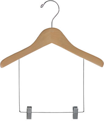 Rebrilliant Wooden Suit Hanger with Solid Wood Bar (Set of 100), Silver