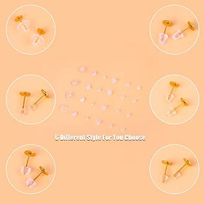 50pcs Soft Clear Silicone Earring Backs Safety Backings for Earrings 