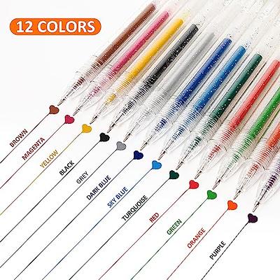 Gel Pens - 48 Metallic & Glitter Gel Pens + Carry Bag by Colorya, Perfect  Gel Pens for Adult Coloring Books, Sketching, Drawing, Doodling, Bullet