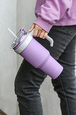 kisskind tumbler with handle 40 oz travel mug straw covers cup with lid  insulated quencher stainless